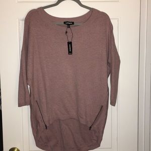 NWT Express High Low Sweater, Small, Mauve